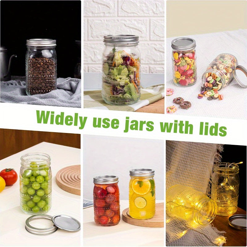 Mason Jars 32oz Wide Mouth with Lids 4 Pack Glass Canning Jars for Pickling Food Storage Meal Prep Salad Jam - Large Glass Jars for Centerpieces Wedding Decor Kitchen Pantry