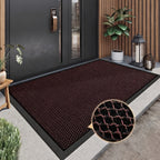 Heavy-Duty All-Weather Scraper Door Mat Non-Slip – Mud & Dirt Scraping Entrance Rug for Entryway, Patio, Garage & High-Traffic Areas, 3 Sizes, Deep Grey & Black