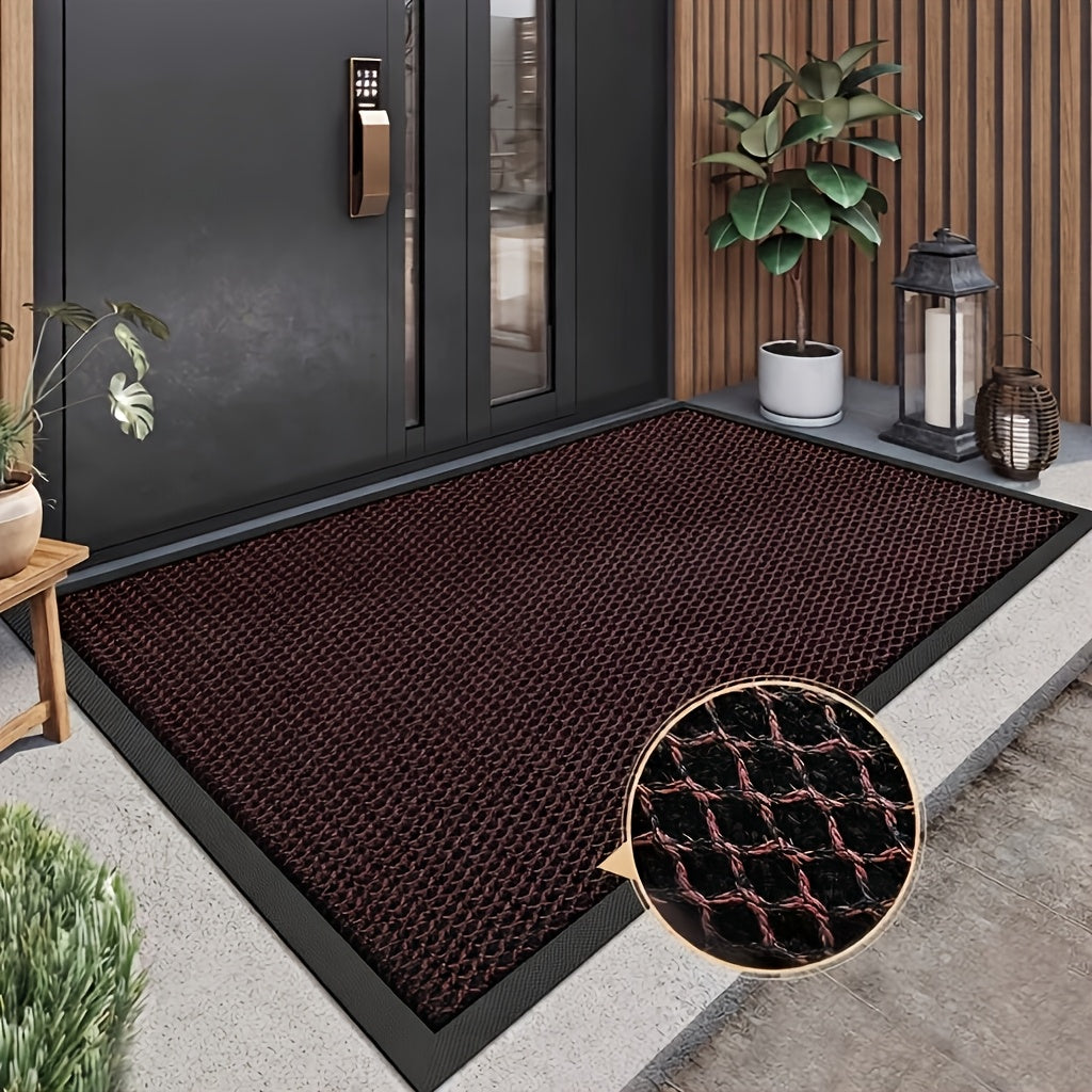 Heavy-Duty All-Weather Scraper Door Mat Non-Slip – Mud & Dirt Scraping Entrance Rug for Entryway, Patio, Garage & High-Traffic Areas, 3 Sizes, Deep Grey & Black