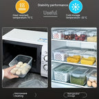 Food Storage Containers Set 6-Piece BPA-Free with Drain Baskets & Lids - Leak-Proof Freezer-Safe Crisper Boxes for Fruits, Vegetables & Meal Prep Leftovers, Reusable Kitchen Organizers