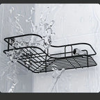 Corner Shower Shelf Wall Mounted Stainless Steel Bathroom Organizer, Multi-Compartment Caddy for Shampoo Conditioner Cosmetics, Anti-Rust Space-Saving Design, Black or White, Modern Shower Storage