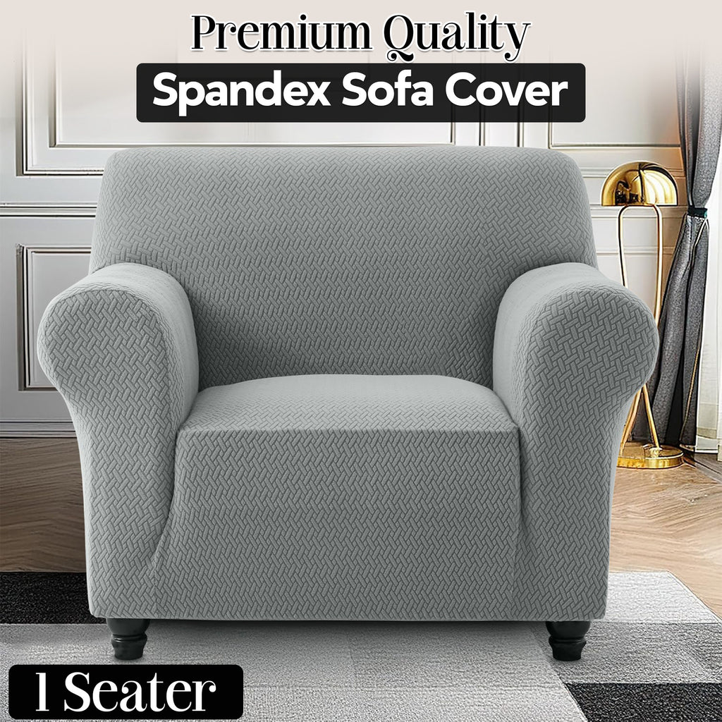 Plush Thick Spandex Sofa Cover Elastic Bottom – Soft Stretchable Couch Slipcover, Non-Slip, Machine Washable, 6 Colors, 2/3 Seater, Living Room Apartment Office Home Decor