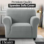 Plush Thick Spandex Sofa Cover Elastic Bottom – Soft Stretchable Couch Slipcover, Non-Slip, Machine Washable, 6 Colors, 2/3 Seater, Living Room Apartment Office Home Decor