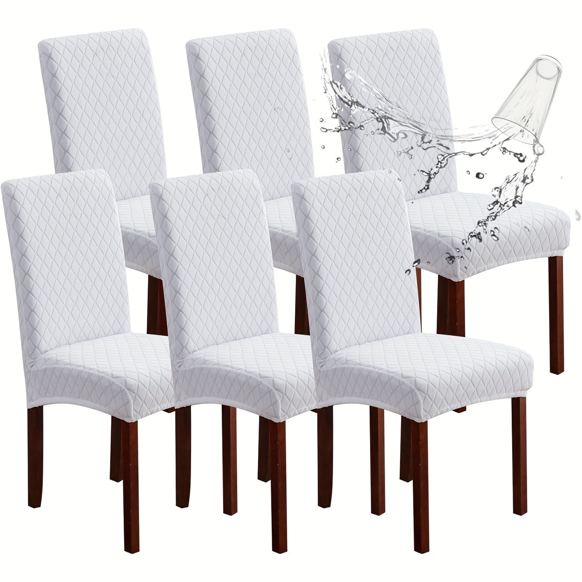 Dining Chair Covers Set of 4 6 Stretch Jacquard Slipcovers - Removable Washable Chair Protectors for Kitchen Parsons Dining Room Chairs