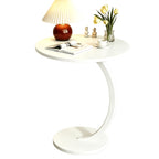 Marble Pattern Wrought Iron Side Table Modern Minimalist Sofa End Table for Living Room Bedroom Small Space