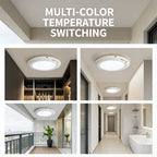 Rechargeable LED Ceiling Lamp with Motion Sensor – 3 Color Modes, 10 Brightness Levels, Remote Control & Timer – Battery-Powered Semi Flush Mount for Living Room, Kitchen & Bathroom