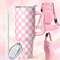 40oz Insulated Tumbler with Handle, Straw & Carrier Bag – Stainless Steel Double Wall, Cold 34 Hours, Travel Mug for Gym, Hiking, Office & Outdoor