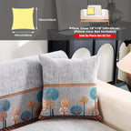 Bohemian Chenille Sofa Cover Tree Embroidery Print Thick Non-Slip Pet Friendly One-Piece Couch Protector Armchair Loveseat 3 4 Seater