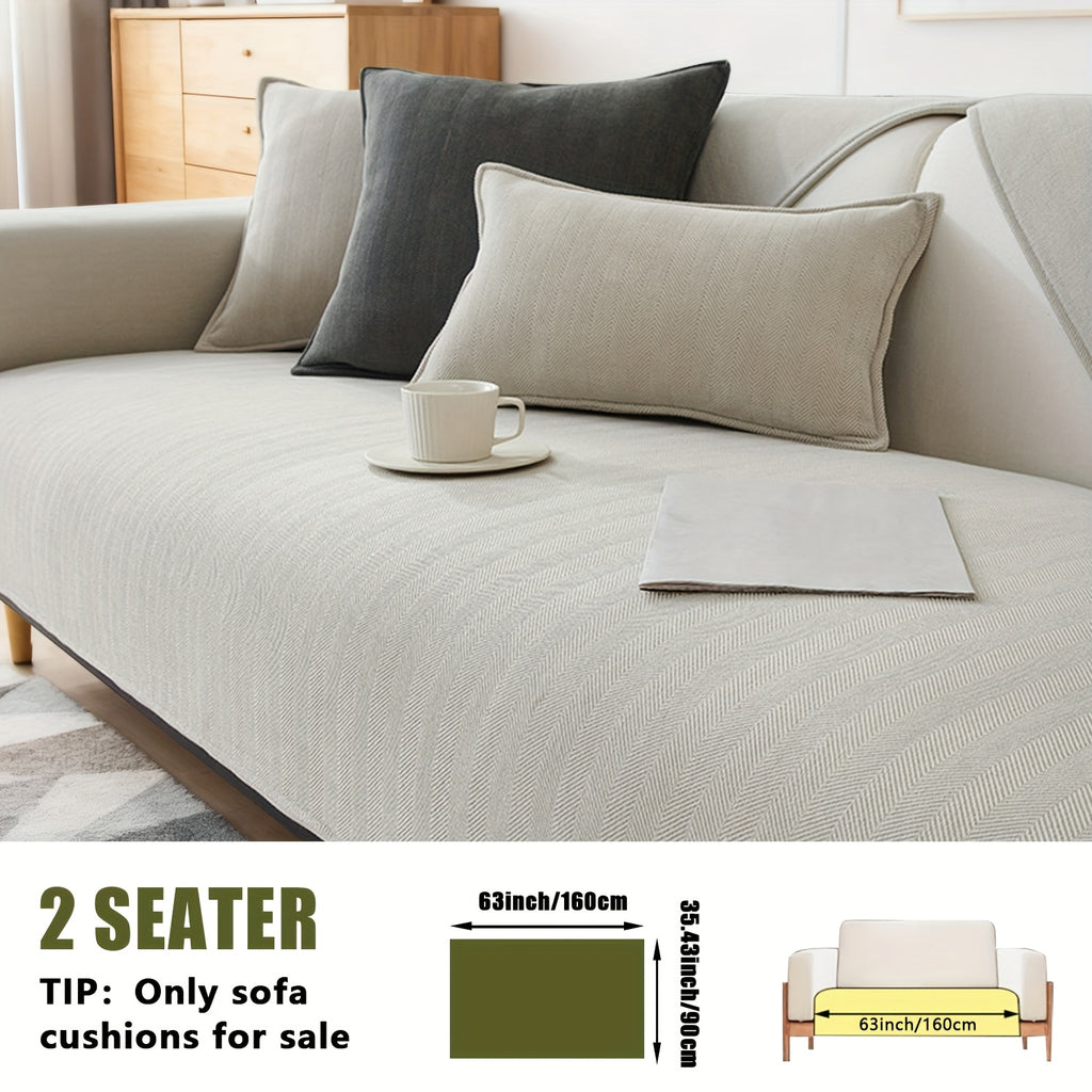 Chenille Ribbed Sofa Cover – Pet-Friendly Non-Slip Stretch Slipcover, Machine Washable Sofa Protector for 2, 3 & 4-Seater and Sectional Sofas, Modern Living Room Couch Cover