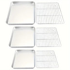 Stainless Steel Baking Sheet with Rack Set – Oven & Dishwasher Safe Cookie Pan with Cooling Rack for Healthy Baking, Roasting & Christmas Cookies