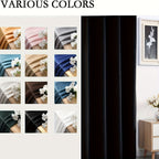 Velvet Curtains 52” Wide – Soft Grommet Thermal Insulated Light Filtering Velvet Window Panels for Bedroom | 2-Panel Set in 14 Colors & 7 Lengths