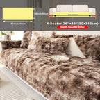 Faux Lamb Fluffy Sofa Cover Modern Gradient – Thick Plush Pet-Friendly Polyester Sofa Protector, Machine Washable 450-500g Fabric for Single, Double, Triple & Combination Sofas