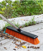Heavy Duty Outdoor Floor Scrub Brush 10.24" Dual-Purpose with Water Scraper & Stiff Bristles – Hard Broom for Patio, Deck, Driveway & Concrete Cleaning, Home & Commercial Use