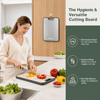 Titanium Cutting Board Double-Sided Food-Grade 17x11.5 Inch - Pure Titanium & Wheat Straw PP Large Kitchen Chopping Board, Easy to Clean, Durable & Eco-Friendly