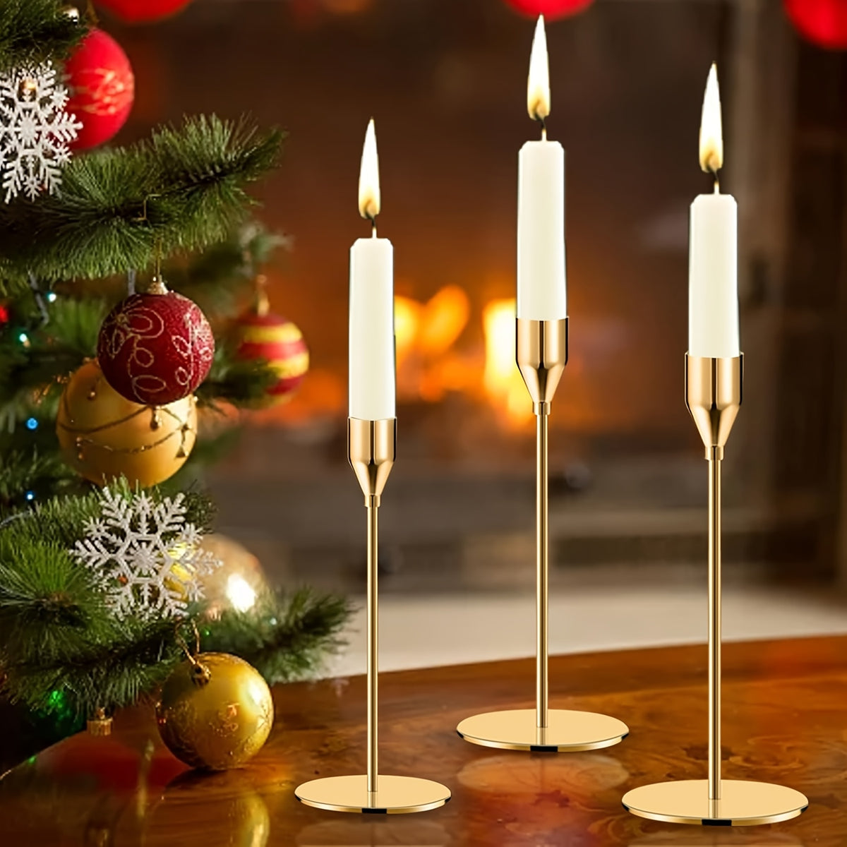 Candlestick Holders Set of 6 Pink & Gold Taper Candle Holders Decorative for Home Decor Weddings Dining Table Parties Anniversaries Elegant Centerpiece