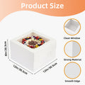 White Square Bakery Cake Boxes with Window - 8x8 & 12x12 Inch Tall Freezer-Safe Cardboard, Sets of 10/15/20, for Cakes Cupcakes Pastry Birthday Party Wedding | Nuvia Haven