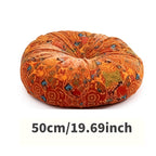Boho Round Floor Cushion Pillow Thick Filling - Bohemian Decorative Accent Pillow for Sofa Living Room Bedroom, 6 Colors, 2 Sizes