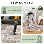 Bohemian Area Rug Washable Ultra-Soft Non-Slip Retro Foldable Living Room Bedroom Rug Beige Grey 4x6 5x7 6x9 8x10 9x12