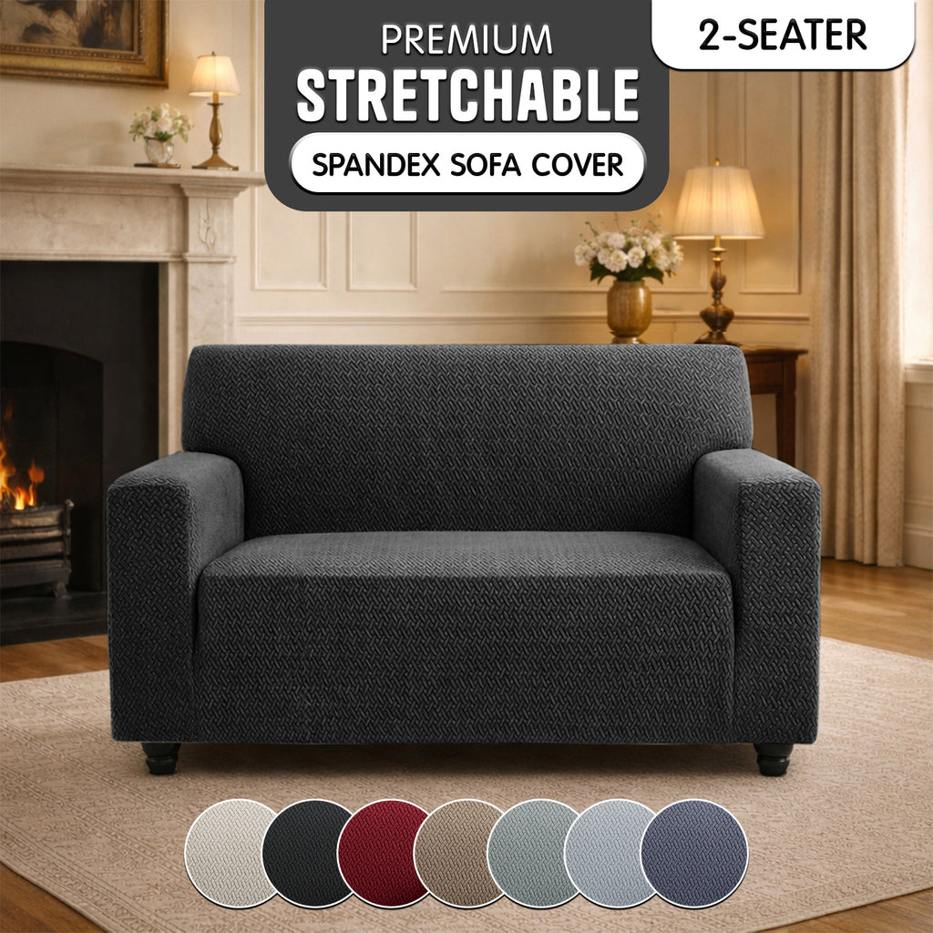 Luxury Spandex Sofa Cover Anti-Slip – Wrinkle-Free Elastic Couch Slipcover, Pet & Scratch-Proof, Machine Washable, All-Season, 7 Colors, 1/2/3 Seater, Living Room Home Decor
