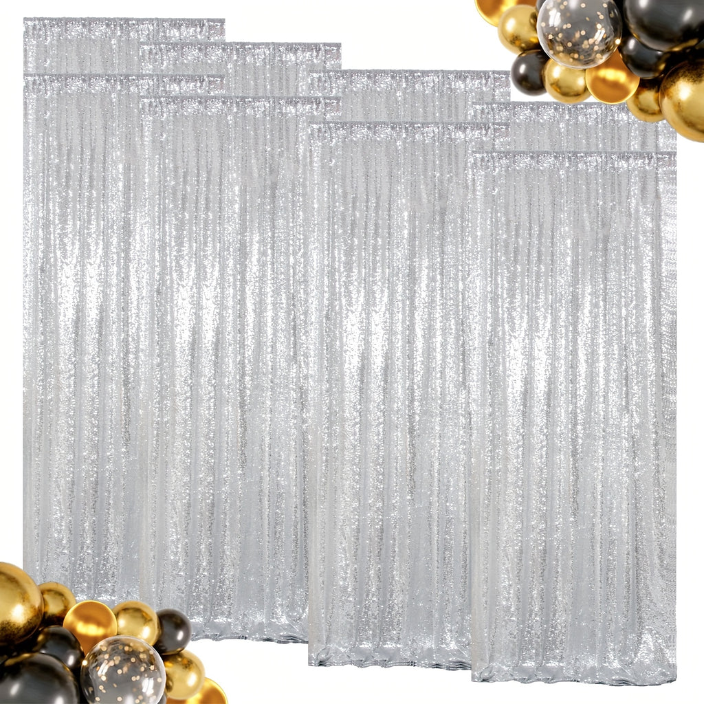 Sequin Backdrop Curtains – Glitter Party & Wedding Background Panels, 2ft×8ft per Panel, 4/6/8 Panel Sets, 29 Colors for Birthday, Stage, Bridal & Event Decor