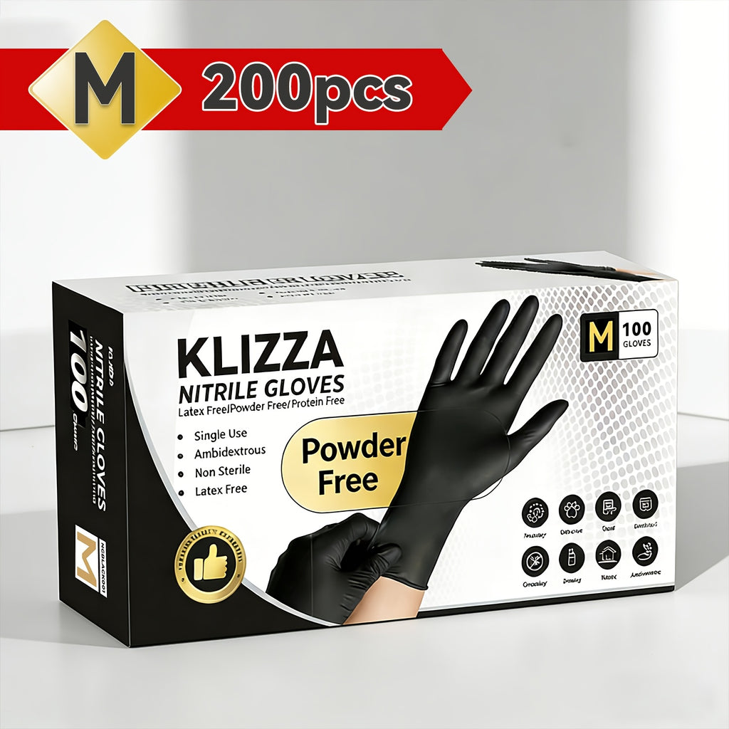 Black Nitrile Gloves Disposable Food Safe Latex Free Powder Free Heavy Duty Puncture Resistant Kitchen Cooking Cleaning Dishwashing Gloves S M L XL 200 600 1000 Count