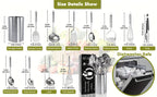 Stainless Steel Kitchen Utensils Set 12-Piece with Holder - Heat Resistant Cooking Utensils Set with Spatula, Ladle, Tongs, Whisk, Skimmer & More, Dishwasher Safe Metal Kitchen Tool Set