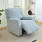 Jacquard Leaf Recliner Cover Stretch Single Seat Armchair Slipcover – Furniture Protector for Living Room, Bedroom & Office – Green, Blue, Gray, Off White – Multiple Colors