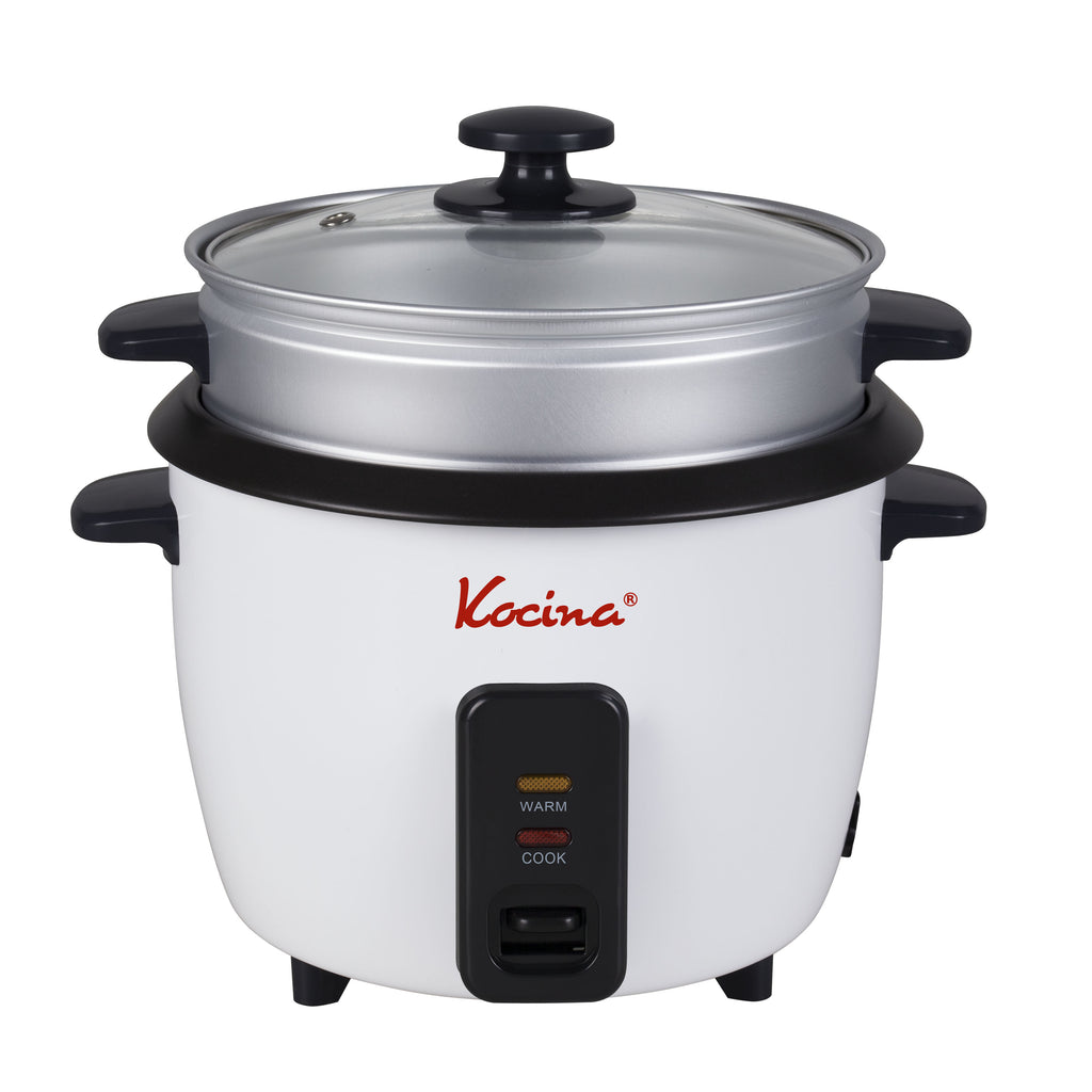 Mini Rice Cooker with Keep Warm | One-Touch Compact Electric Rice Cooker with Nonstick Pot, Glass Lid & Steamer | 0.6L (3 Cup) & 1.5L (8 Cup) | White or Black