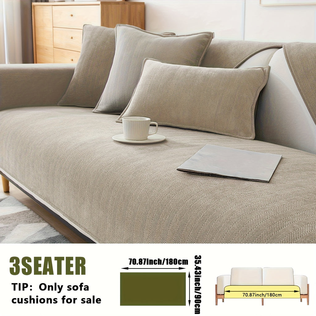 Chenille Ribbed Sofa Cover – Pet-Friendly Non-Slip Stretch Slipcover, Machine Washable Sofa Protector for 2, 3 & 4-Seater and Sectional Sofas, Modern Living Room Couch Cover