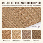 Bohemian Braided Cotton Area Rug Machine Washable Non-Slip Rubber Back – Woven Boho Rug for Living Room, Bedroom, Kitchen, Dining Room & Entryway – Sizes 2x3ft to 6x9ft