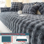 Faux Rabbit Fur Plush Sofa Cover Thick Milkskin Split Slipcover Cozy Winter Warmth Pet Friendly Machine Washable 1 2 3 4 Seater Living Room Bedroom Office