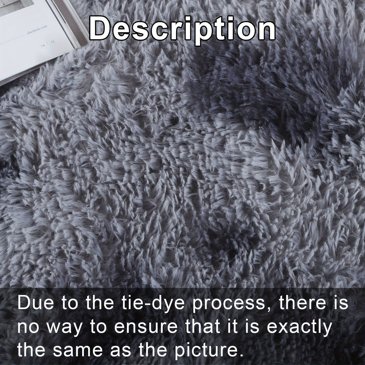 Velvet Shag Area Rug with Non-Slip Backing – Super Soft Plush Indoor Carpet for Living Room, Bedroom & Kitchen, Tie-Dye & Solid Colors, 5 Sizes