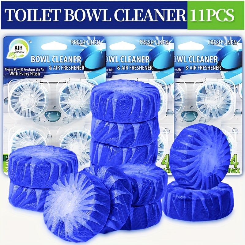 Automatic Toilet Cleaner Tablets Drop-In Tank Formula – Powerful Stain Removal & Long-Lasting Deodorizing Fresh Linen Scent for Home Bathroom Hygiene, Available in 11, 15 & 31 Pack Options