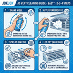 Air Conditioner Foam Cleaner No Disassembly 60ml for Central AC Vent Coil Internal System Dissolves Dirt Dust Mold Works on RV Window Mini-Split AC Units