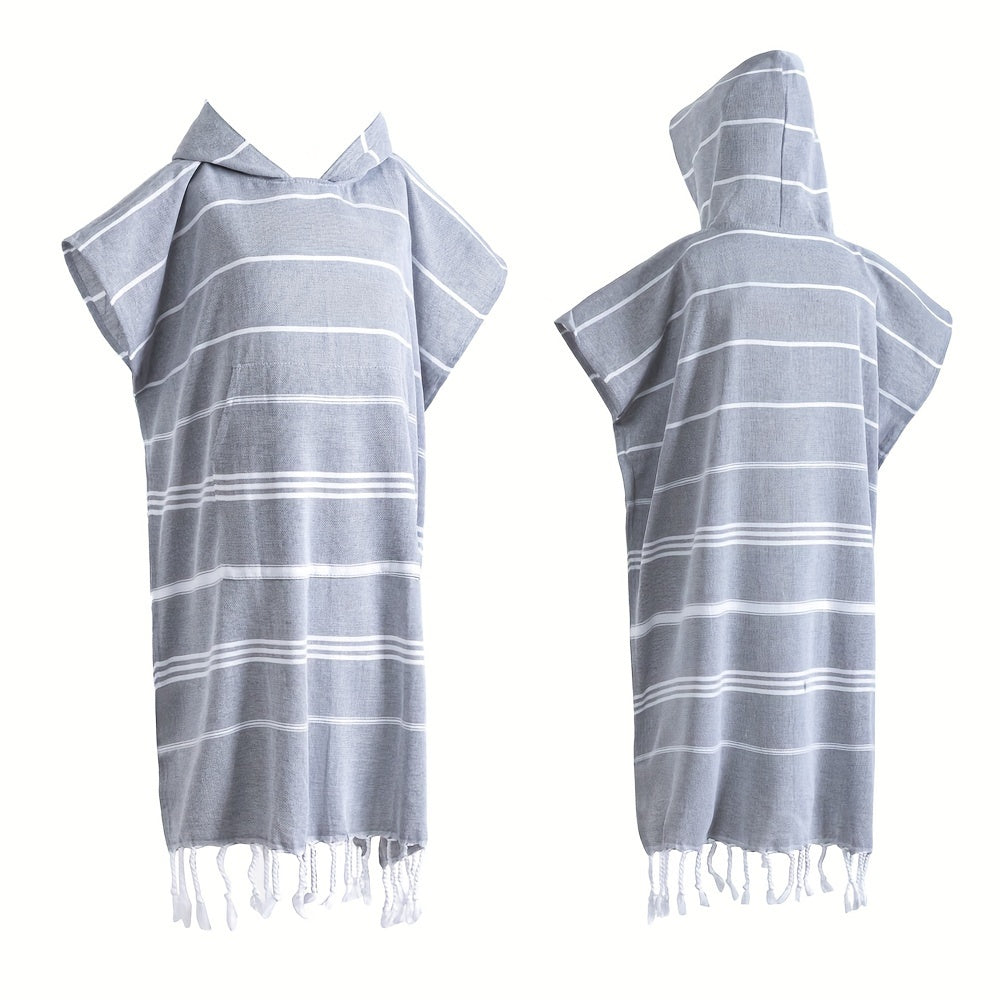 Hooded Surf Poncho Wearable Beach Towel Quick Dry Cotton Changing Robe Sandproof Lightweight for Swimming Diving Surfing Beach Bathing S L Multi Colors