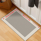 Nordic Style Kitchen Mat Thickened Absorbent Non-Slip Rubber Backing Floral Beige Brown 2 Sizes – Durable High Traffic Floor Mat