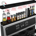 Magnetic Silicone Stove Top Spice Rack Shelf, 30 Inch Heat Resistant Flexible Kitchen Organizer – Strong Magnet, Over Oven Storage for Spice Jars, Countertop & Stove Organizer