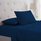 Bamboo Sheet Set 4-Piece 1800 Thread Count Deep Pocket – Soft Breathable Embroidered Bed Sheets Twin Full King, Wrinkle & Fade Resistant Microfiber Bedding Set