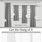 Blackout Curtains 2 Panels 80% Room Darkening 40"W x 95"L – Thermal Insulated Rod Pocket Drapes for Bedroom Living Room, Navy Blue Textured Privacy Window Curtains