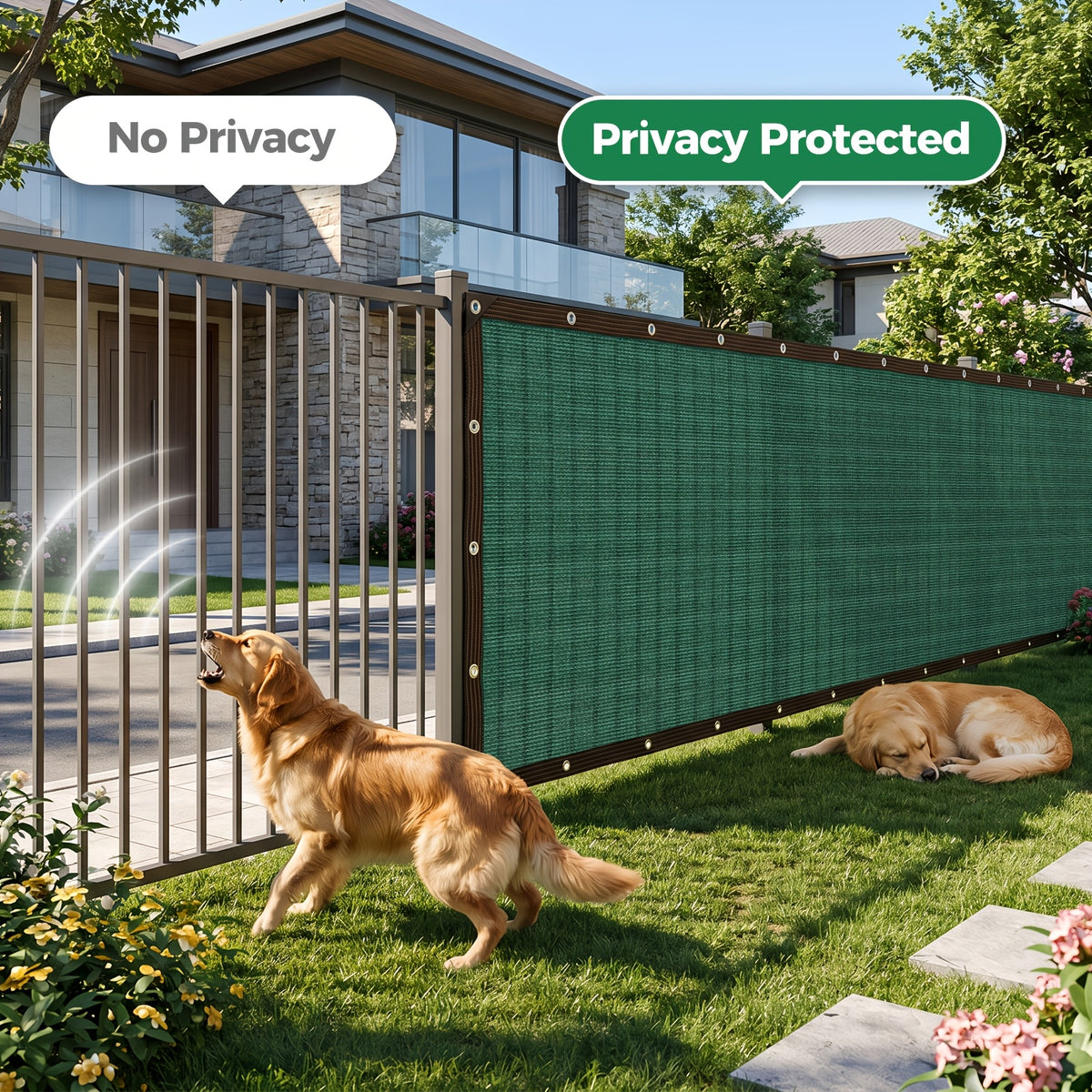 Privacy Screen Fence Heavy Duty HDPE Mesh Outdoor Shade Cloth Barrier 5x25ft 6x50ft with Rope Green Brown Black