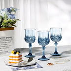 Shatterproof Vintage Champagne & Wine Glasses 48pcs – 7oz Unbreakable Plastic Goblets with Crystal Finish | Reusable Party Cups for Weddings, Outdoor Events & Celebrations | 6 Colors