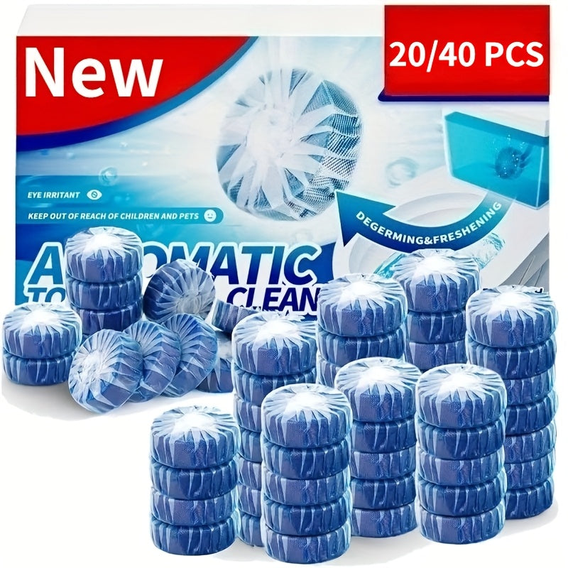Automatic Toilet Bowl Cleaner Tablets 20/40 Pack – Long-Lasting, Deodorizing, Jasmine Scent, Low Odor, Tough Stain Removal, Safe for Plastic