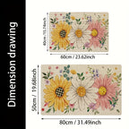 Spring Summer Floral Doormat Sunflower Daisy Welcome Mat Flannel Soft Non-Slip Indoor Floor Mat for Front Door Entryway Home Decoration - Multiple Sizes