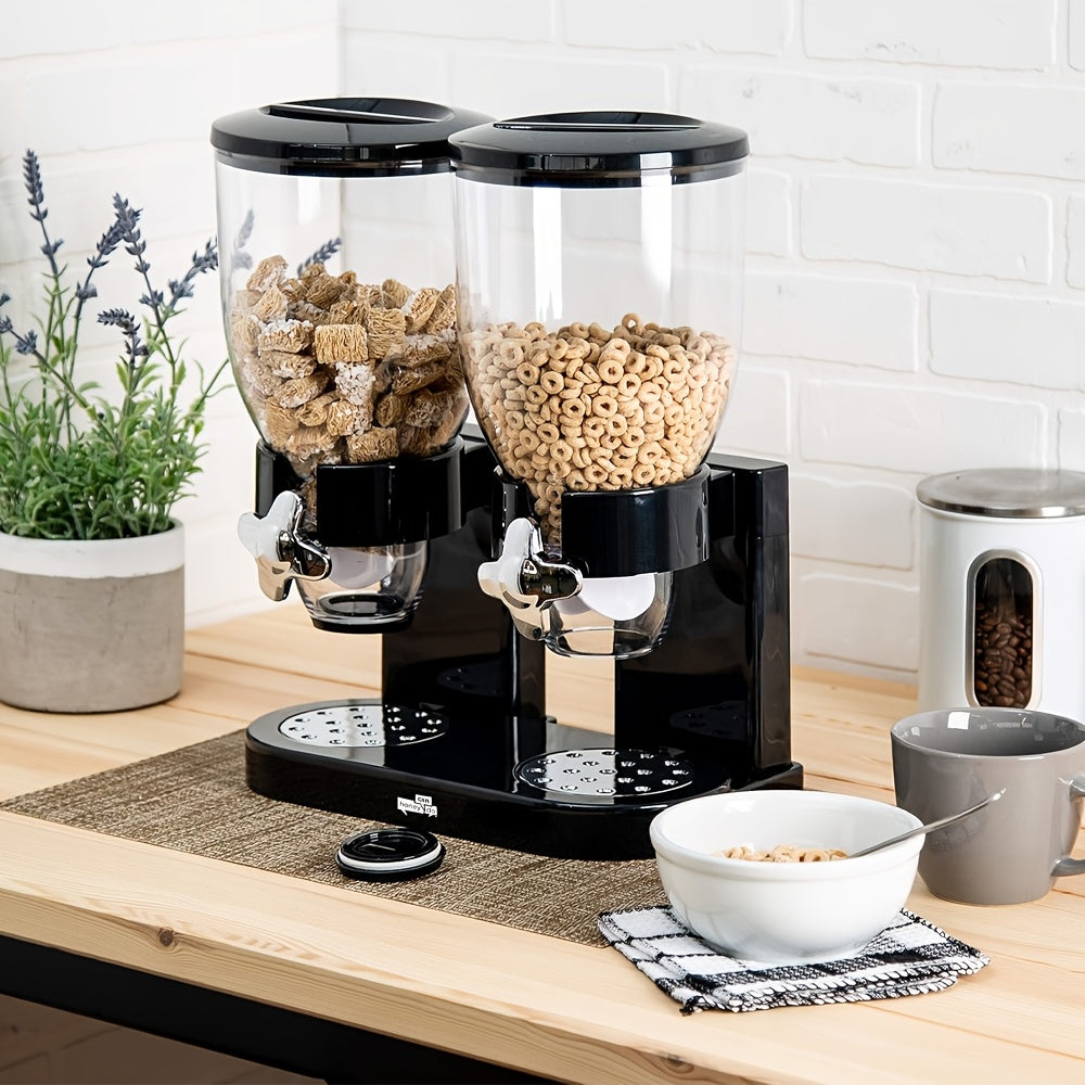 Dry Food & Candy Dispenser with Spoon, Bowl & Lid – 17.5oz Countertop Snack Organizer for Pantry, Oatmeal, Nuts, Granola & Treats