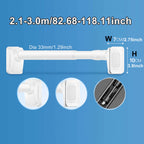 No Drill Telescopic Curtain Rod Adjustable 15.75-196.85in 33mm Extendable Shower Curtain Rod for Large Windows Anti-Slip No Screws