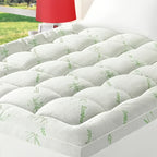 Quilted Pillow Top Mattress Topper - Ultra Soft Cooling Mattress Pad for Deep Beds, 450G/900G/1200GSM Fill, Twin Full Queen King Cal King, White Gray Green