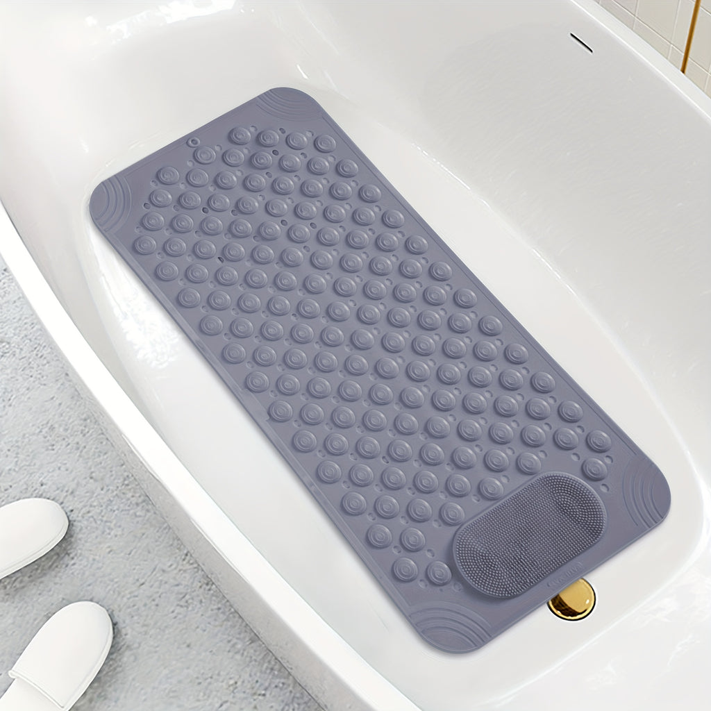 Anti-Slip Shower Mat with Massage Function – Extra Large Non-Slip Bathtub Mat for Safety & Comfort | 19.7”x31.5” | Green, Grey, White, Blue, Khaki & Pink