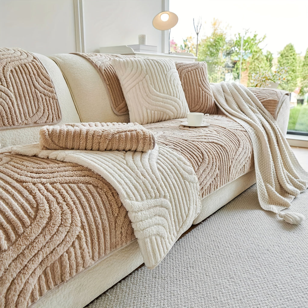 Plush Non-Slip Sofa Cushion Cover Luxury Modern Pet-Proof Breathable Seat Pad Slipcover for Couch Living Room Bedroom Office – Soft Velvet Sofa Seat Cushion Protector Home Decor