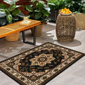Bohemian Persian Small Area Rug 31"x20" – Soft Rectangular Floor Mat, Machine Washable, Anti-Slip Lining, for Bedroom, Entryway & High-Traffic Areas