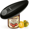 One-Touch Automatic Electric Can Opener – Smooth Edge Safety Can Opener for Arthritis & Elderly, Hands-Free Effortless Operation, Compact Design, No Sharp Edges, Black or Red